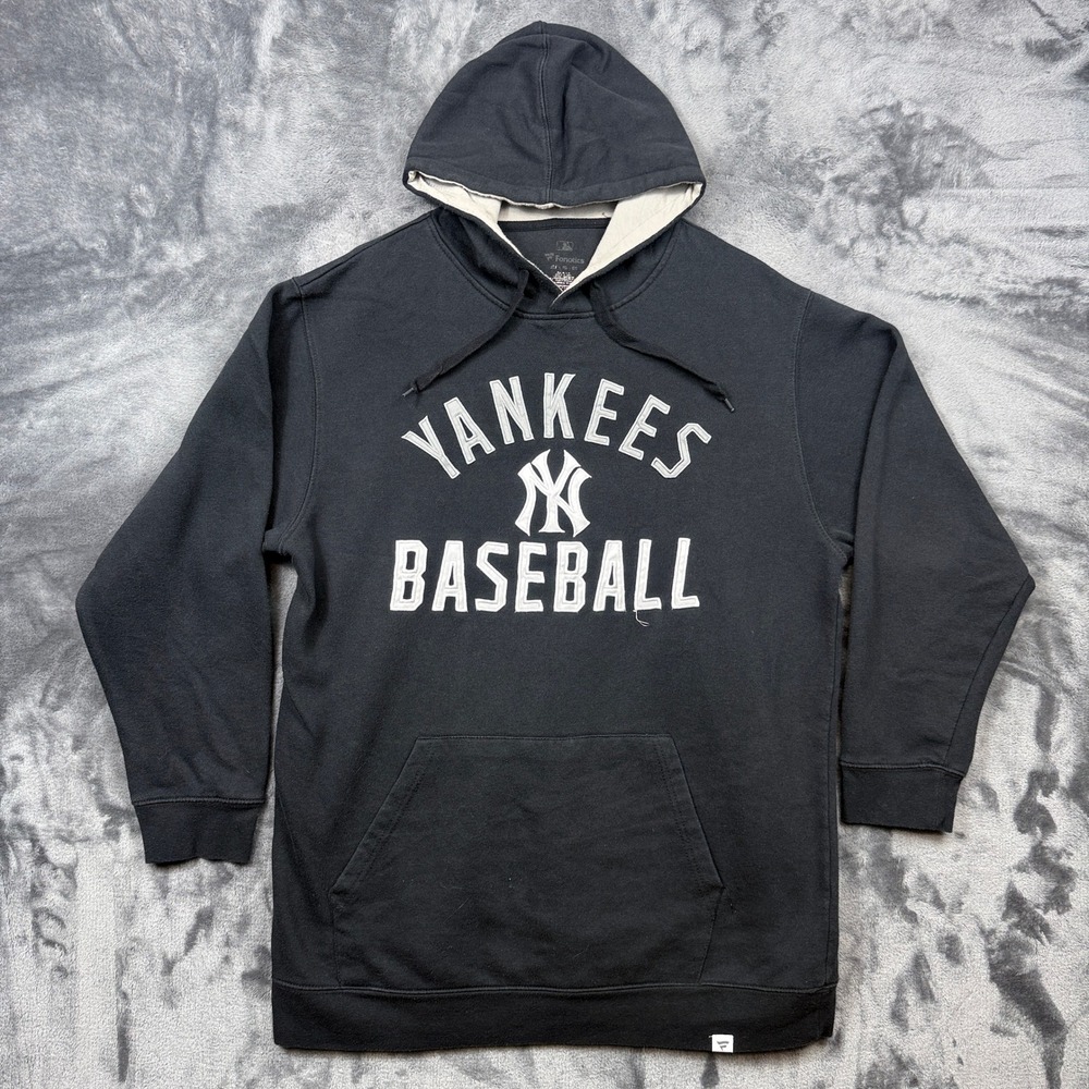 Fanatics Hoodie Men XL Black New York Yankees Baseball Embroidered Pullover